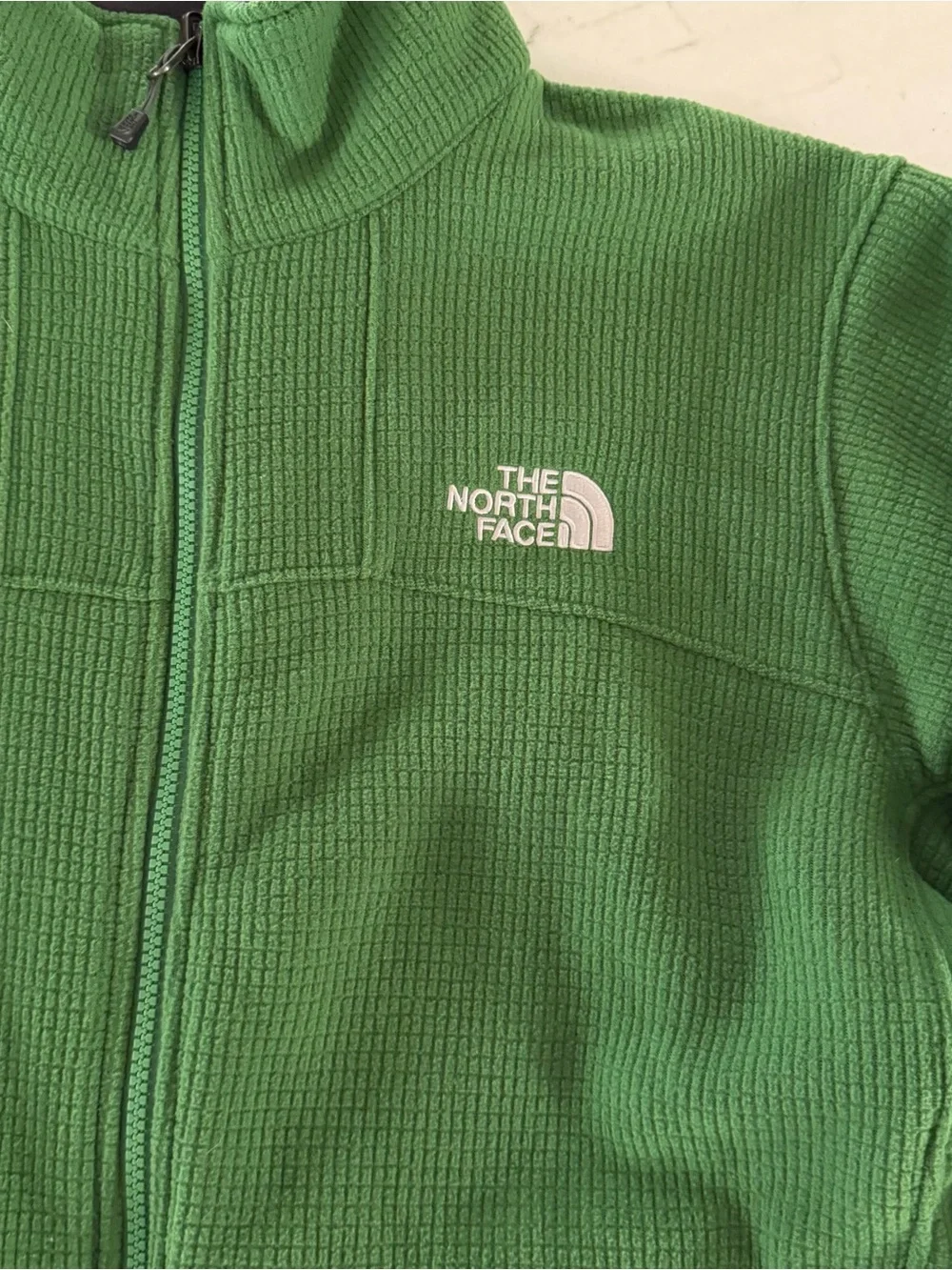 The North Face M Waffle Knit Fleece Lined Jacket Green